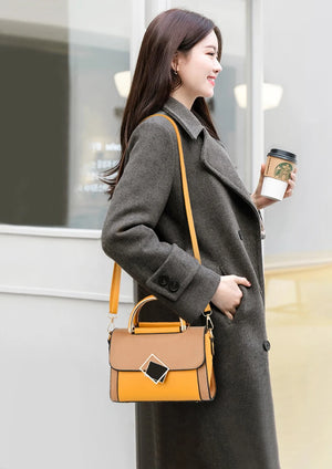 Women Small Square Bag Casual Ladies Car Line Patchwork Handbag Retro Shoulder B