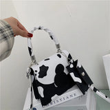 Women Small Square Bag Ladies Car Line Handbag Retro Cow Pattern Shoulder Bags