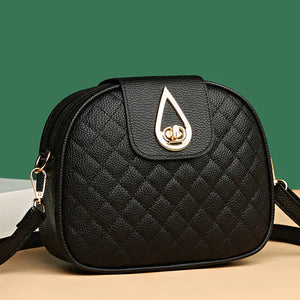 Women Small Square Bag Fashionable Texture Diamond Clutch Three Layer Messenger