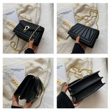 Small Square Bags Crossbody Shoulder Bag Chain PU Leather Crossbody Bag