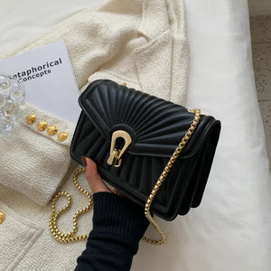 Small Square Bags Crossbody Shoulder Bag Chain PU Leather Crossbody Bag