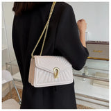 Small Square Bags Crossbody Shoulder Bag Chain PU Leather Crossbody Bag