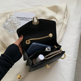 Small Square Bags Crossbody Shoulder Bag Chain PU Leather Crossbody Bag