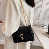 Small Square Bags Crossbody Shoulder Bag Chain PU Leather Crossbody Bag