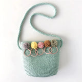 Straw Bucket Bags Shoulder Bag For Women Summer Travel Purses