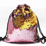 Sequins School Bags for Girls Small String Backpack