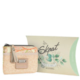 Women's Small Wallet with Raffia & PU Leather Details, Daily Use