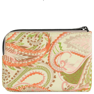 Women's Small Wallet with Raffia & PU Leather Details, Daily Use