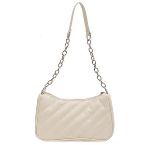 Embroidery Line Crossbody Bag with Zipper for Women