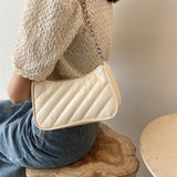 Embroidery Line Crossbody Bag with Zipper for Women