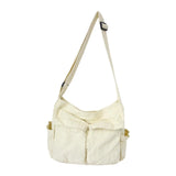 Women Canvas Shoulder Bag Large Capacity Tote Handbag Satchel Pockets Casual