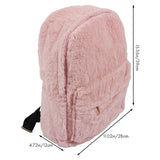 Pink Faux Fur Plush Backpack Shoulder Bag Heart Pendant