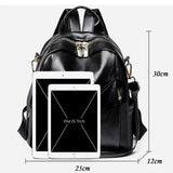 Women Soft Leather Backpack Solid Shoulder Bag High Travel Girl Schoolbag