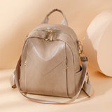 Women Soft Leather Backpack Solid Shoulder Bag High Travel Girl Schoolbag