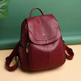 Soft Leather Backpacks Vintage Bagpack School Bags for Girls