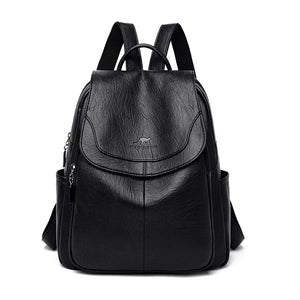Women Soft Leather Backpacks High Vintage Bagpack Sac School Bags For Girls