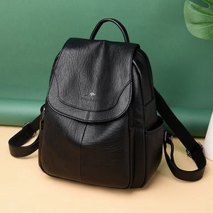 Women Vintage Leather Backpacks School Bags Casual Travel Shoulder Bags