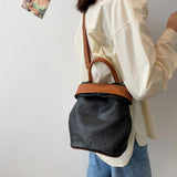 Soft Leather Backpack for Girl Vintage Crossbody Bag Multifunction Bagpack