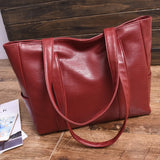Soft Leather Handbags Large Capacity Tote Bags Big Shoulder Bag