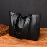 Soft Leather Handbags Large Capacity Tote Bags Big Shoulder Bag