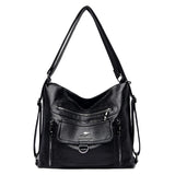 Women Soft Leather Handbag Large Capacity Multifunction Casual Backpack