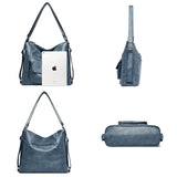 Soft Leather Handbag Large Capacity Multifunction Backpack