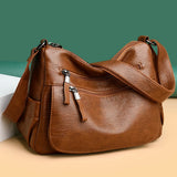 Soft Leather Purses Large Capacity Shoulder Bags Cross Body