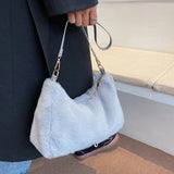 Soft Plush Shoulder Bag for Women - Winter Furry Handbag