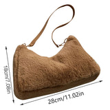 Soft Plush Shoulder Bag for Women - Winter Furry Handbag