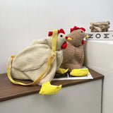 Plush Hen Shape Crossbody Bag Winter Furry Ladies Handbag