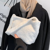 Soft Plush Shoulder Bag Hobo Winter Furry Ladies Clutch Purse Female Underarm Ha