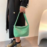 Soft Plush Shoulder Bag Hobo Winter Furry Ladies Clutch Purse Female Underarm Ha