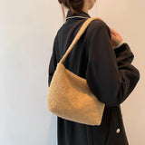 Soft Plush Shoulder Bag Hobo Winter Furry Ladies Clutch Purse Female Underarm Ha