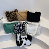 Soft Plush Shoulder Bag Hobo Winter Furry Ladies Clutch Purse Female Underarm Ha