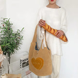 Plush Tote Embroidery Bear Handbag Eco Shoulder Bag Purses For Girls
