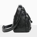 Women Soft Shoulder Bag PU Leather Purse Solid Messenger Crossbody Bag