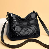 Women Soft Shoulder Bag PU Leather Purse Solid Messenger Crossbody Bag