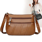 Women Soft Shoulder Bag PU Leather Purse Solid Messenger Crossbody Bags