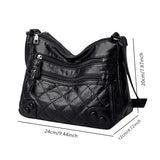 Women Soft Shoulder Bag PU Leather Purse Solid Messenger Crossbody Bag