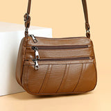 Women Soft Shoulder Bag PU Leather Purse Solid Messenger Crossbody Bags