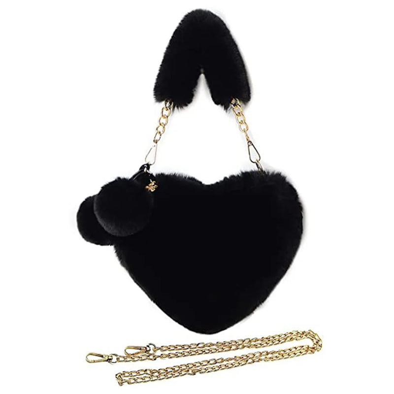 Soft Warm Plush Handbags Fluffy Underarm Bag