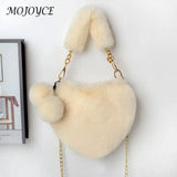 Soft Warm Plush Handbags Fluffy Underarm Bag