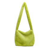 Soft Warm Plush Handbags Female Fluffy Shoulder Bags