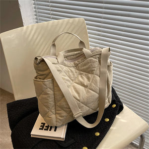 Women Solid Canvas Tote Bags Shoulder Bag Large Capacity Ladies Shopping Bags