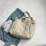 Women Solid Canvas Tote Bags Shoulder Bag Large Capacity Ladies Shopping Bags
