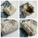 Women Solid Canvas Tote Bags Shoulder Bag Large Capacity Ladies Shopping Bags