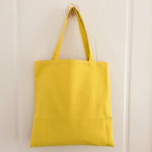 Women Solid Eco Canvas Shoulder Bag Reusable Large Handbag