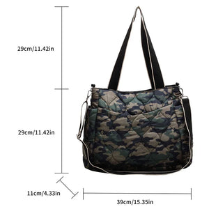 Women Solid Shoulder Bag Multi-Pocket Zipper Messenger Bag