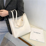 Women Solid Leather Shoulder Handbags Versatile Totes Large Capacity