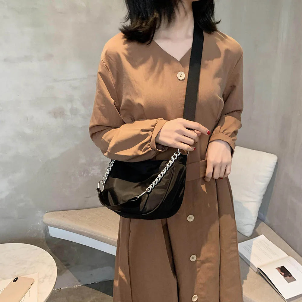 Women Solid Messenger Handbag Ladies Shoulder Travel Crossbody Bags